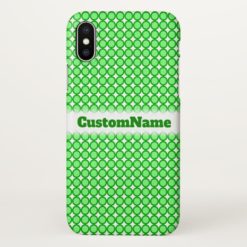 Green Dots/Circles Pattern Custom Name Phone Case