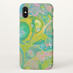 Green Psychedelic Acrylic Pour Art iPhone X Case
