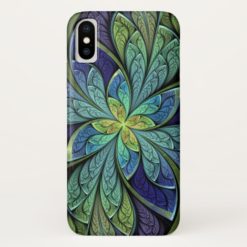 Green and Blue Abstract Pattern La Chanteuse IV iPhone X Case