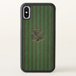 Green grundge trendy Irish lucky shamrock iPhone X Case