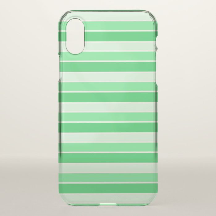 Green horizontal Stripes iPhone X Case