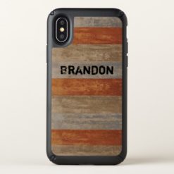 Grey and Rust Ombre Striped Grunge Speck iPhone X Case