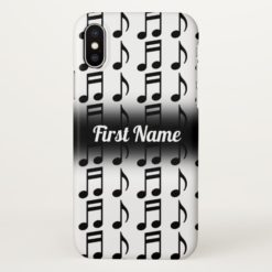 Grid of Musical Notes w/ Custom Name Phone Case