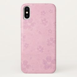 Grungy Pink Flower Heart Pattern iPhone X Case