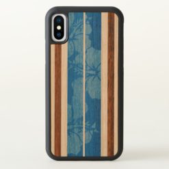 Haleiwa Surfboard Hawaiian Blue Striped iPhone X Case