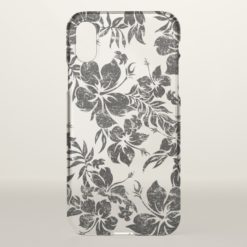 Hibiscus Pareau Hawaiian Floral Aloha - Black iPhone X Case