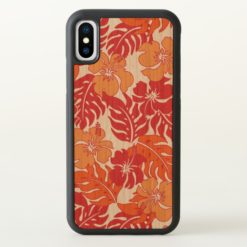 Huakini Bay Hawaiian Hibiscus Vintage Floral Red iPhone X Case