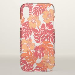 Huakini Bay Hawaiian Hibiscus Vintage Floral -Red iPhone X Case