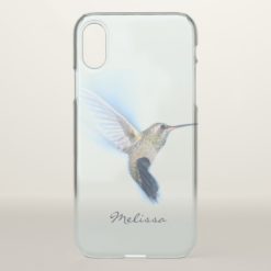 Hummingbird Cute Clear Monogram iPhone X Case