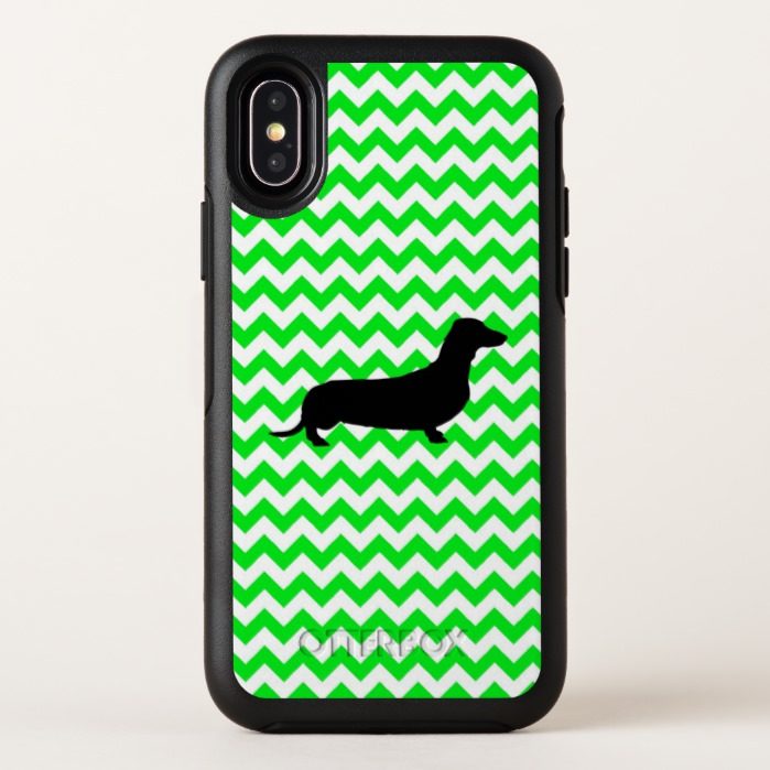 Irish Green Chevron with Dachshund OtterBox Symmetry iPhone X Case