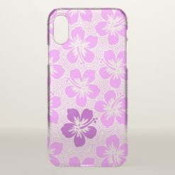 Island Floral Hawaiian Accent Hibiscus Pinstriped iPhone X Case