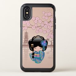Keiko Kokeshi Doll - Blue Kimono Geisha Girl Speck iPhone X Case