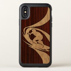 Kewalos Hawaiian Surfer Faux Wood Speck iPhone X Case