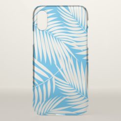 Kona Palms Hawaiian Leaf Tropical Blue iPhone X Case