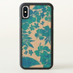 Kona Times Hibiscus Hawaiian Teal iPhone X Case