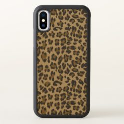 Leopard Print Apple iPhone X Bumper Wood Case