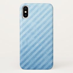 Light Blue Grunge Stripes iPhone X Case