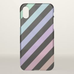 Light Pastel Colors & Black Stripes Pattern iPhone X Case
