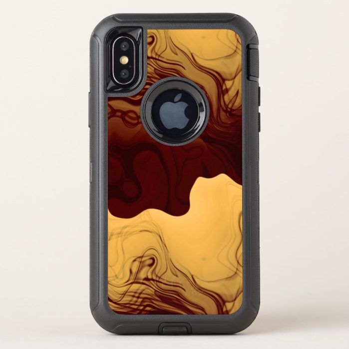 Liquid Gold Abstract OtterBox Defender iPhone X Case
