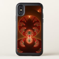 Luminous abstract modern orange red Fractal Speck iPhone X Case