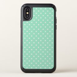 Magic Mint and White Polka Dot Pattern Speck iPhone X Case