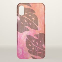 Maikai Hawaiian Monstera Leaf Tie-Dye Blend Pink iPhone X Case