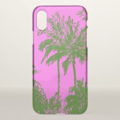 Makena Beach Hawaiian Sketchy Palms Pink iPhone X Case