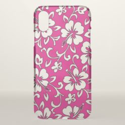 Malia Hibiscus Hawaiian Floral Magenta Pink iPhone X Case