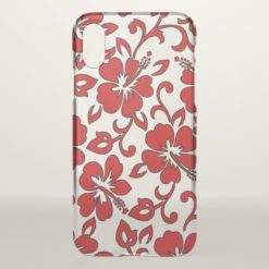 Malia Hibiscus Hawaiian Floral Red iPhone X Case