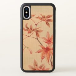 Maple leaves (Vintage Japanese print) iPhone X Case