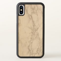 Marble Stone Carved iPhone X Bumper Wood Case