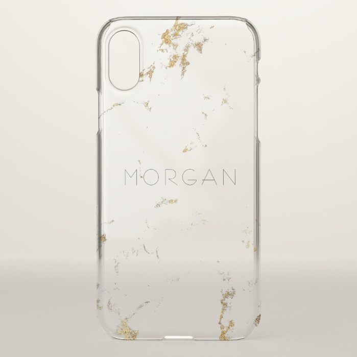 Marble White Abstract Italian Minimalism Name iPhone X Case