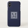 Masculine Monogram Minimalist Block Lettering iPhone X Case