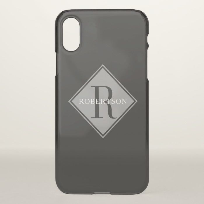 Masculine Monogram Simple Frost Overlay iPhone X Case
