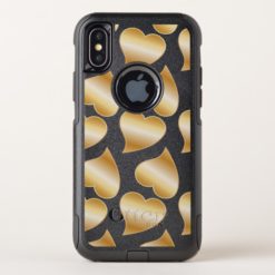 Metallic Gold Heart OtterBox Commuter iPhone X Case