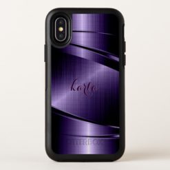 Metallic Purple Print Modern Geometric Design OtterBox Symmetry iPhone X Case