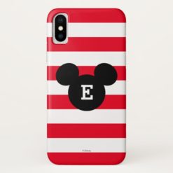 Mickey Head Silhouette Striped Pattern | Monogram iPhone X Case