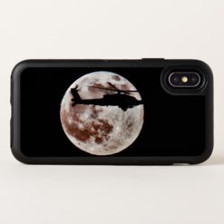 Military Attack Helicopter Against Full Moon OtterBox Symmetry iPhone X Case
