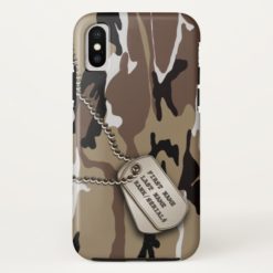 Military Desert Camo w/ Dog Tag iPhone X Case