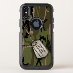 Military Green Camo w/ Dog Tag OtterBox Commuter iPhone X Case