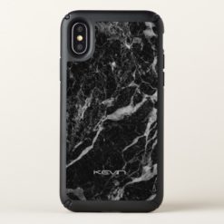 Modern Black Faux Marble Speck iPhone X Case