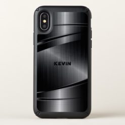 Modern Black Geometric Metallic Design Speck iPhone X Case