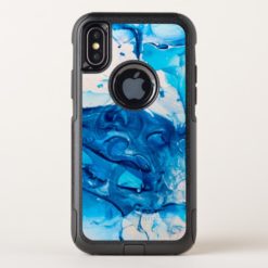 Modern Blue Marble Faux Style OtterBox Commuter iPhone X Case