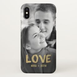 Modern Couples Gold Hand Painted Love Photo Case
