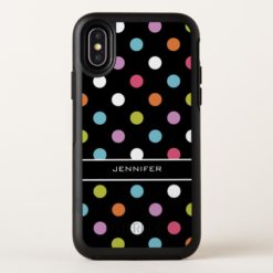 Modern Girly Polka Dot Pattern OtterBox Symmetry iPhone X Case