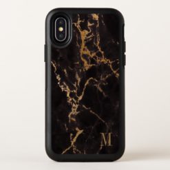 Modern Gold Glitter Pattern With Monogram OtterBox Symmetry iPhone X Case