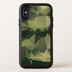 Modern Green Geometric Camouflage. Camo your OtterBox Symmetry iPhone X Case