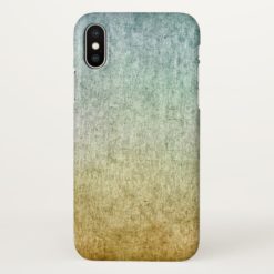 Modern Grungy Style Teal Blue Gold Gradient iPhone X Case