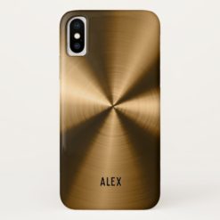 Modern Metallic Copper Brown Stainless Steel Look iPhone X Case