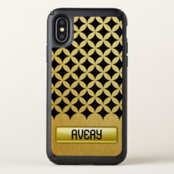 Modern New Geometric Black Gold Name Speck iPhone X Case